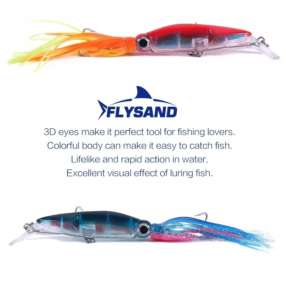 FLYSAND كبير محاكاة الحبار الص - مراجعة Fishing Hook Size وسعره
